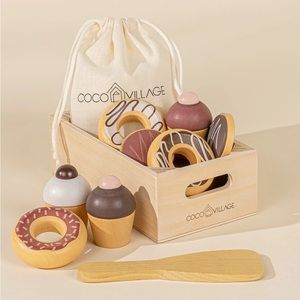 Pretend Play Kids Pastries Set Wooden Cookie & Donuts Set New Holiday Gift 🍩